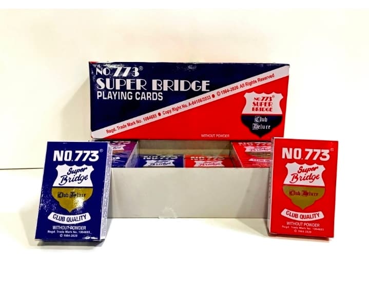Super Bridge 773 Plastic Coated Paper Playing Cards, Size: 89 mm